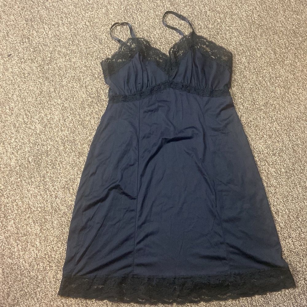Vintage Gaymode Pennies Intimate Full Length Black Slip Lace Size 38